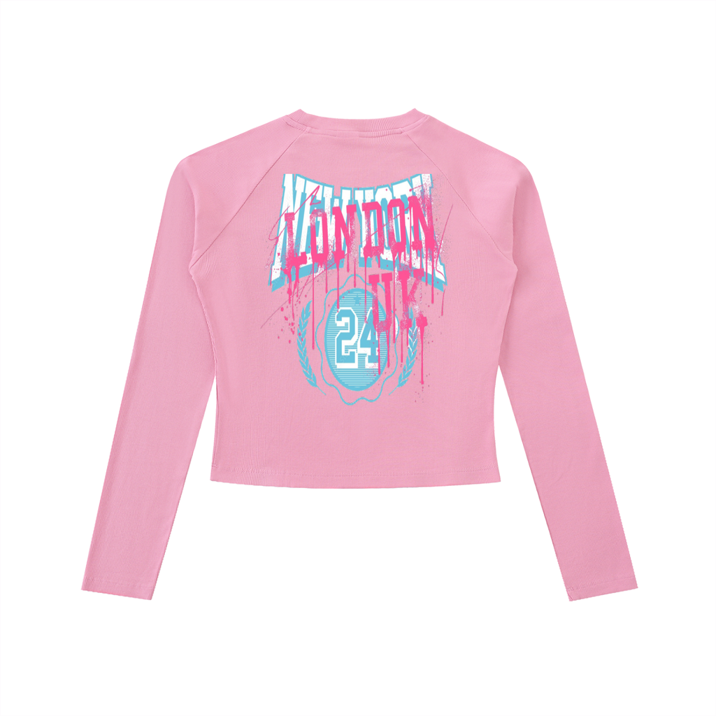 Dyed Washed Raglan Long Sleeve Slim T-Shirt