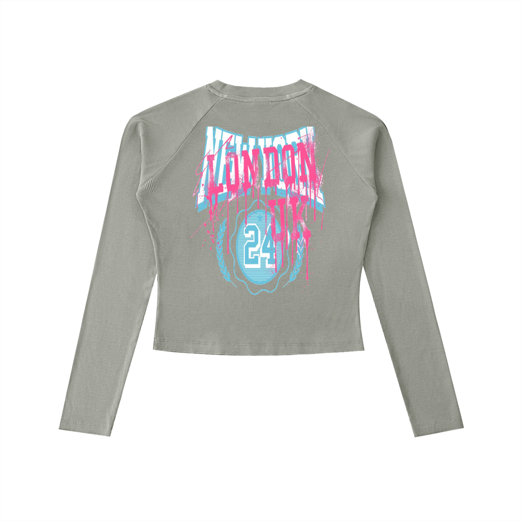 Dyed Washed Raglan Long Sleeve Slim T-Shirt